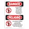 Signmission Safety Sign, OSHA Danger, 14" Height, Do Not Enter When Light Bilingual Spanish OS-DS-D-1014-VS-1647 - alternate 1